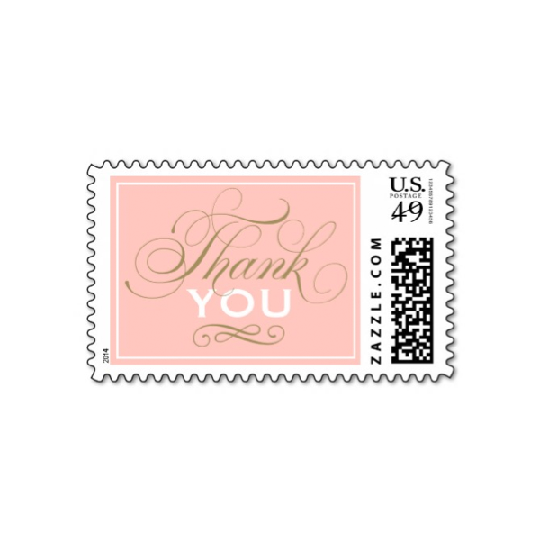 Bridal Gown (Pink Gold) Thank You Stamp - Luxury Wedding Invites